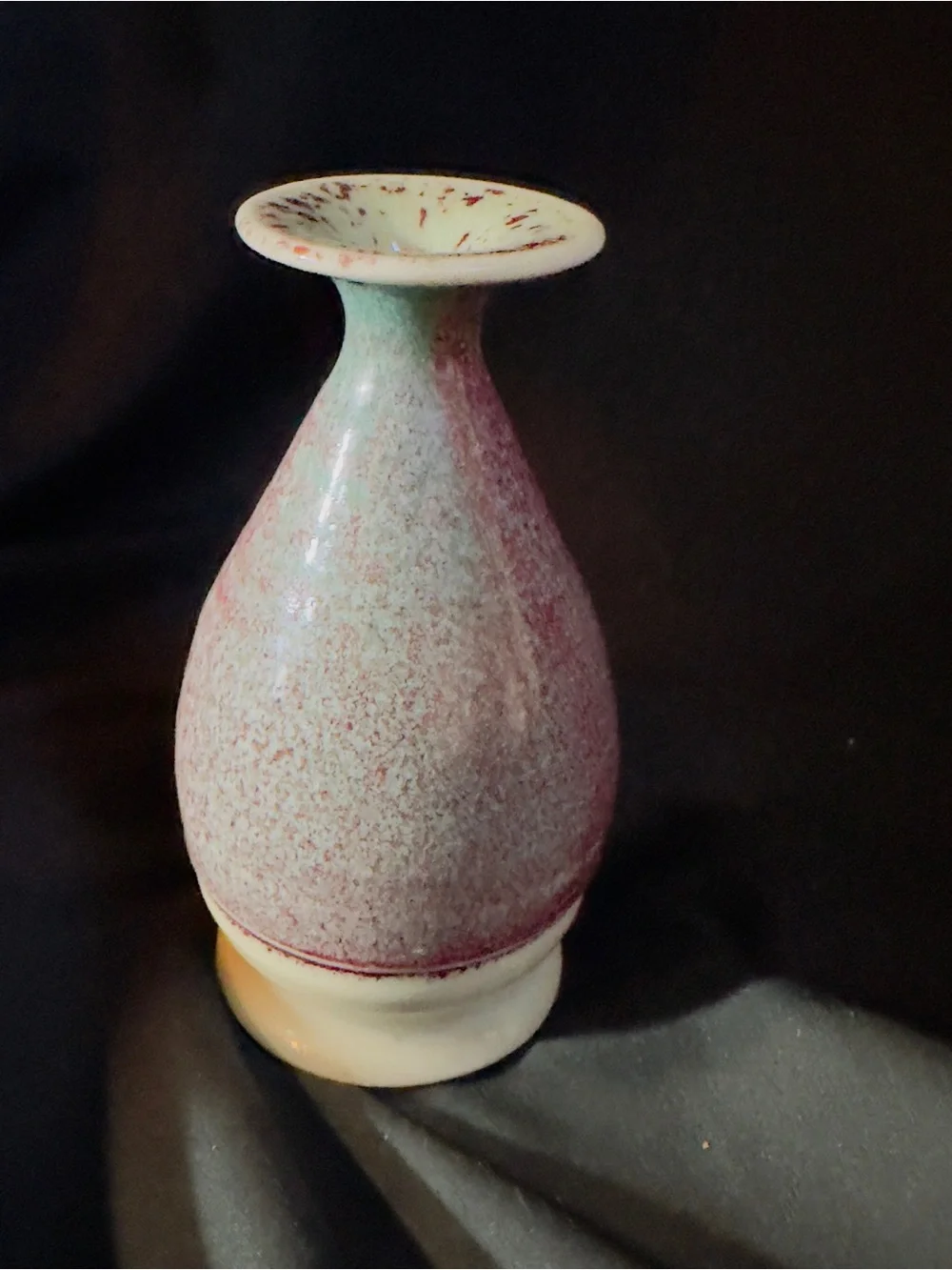 Handmade Miniature Bud Vase Signed Small Neck For One Flower 3 Colors Ombre Pink